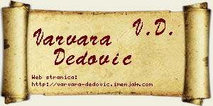 Varvara Dedović vizit kartica